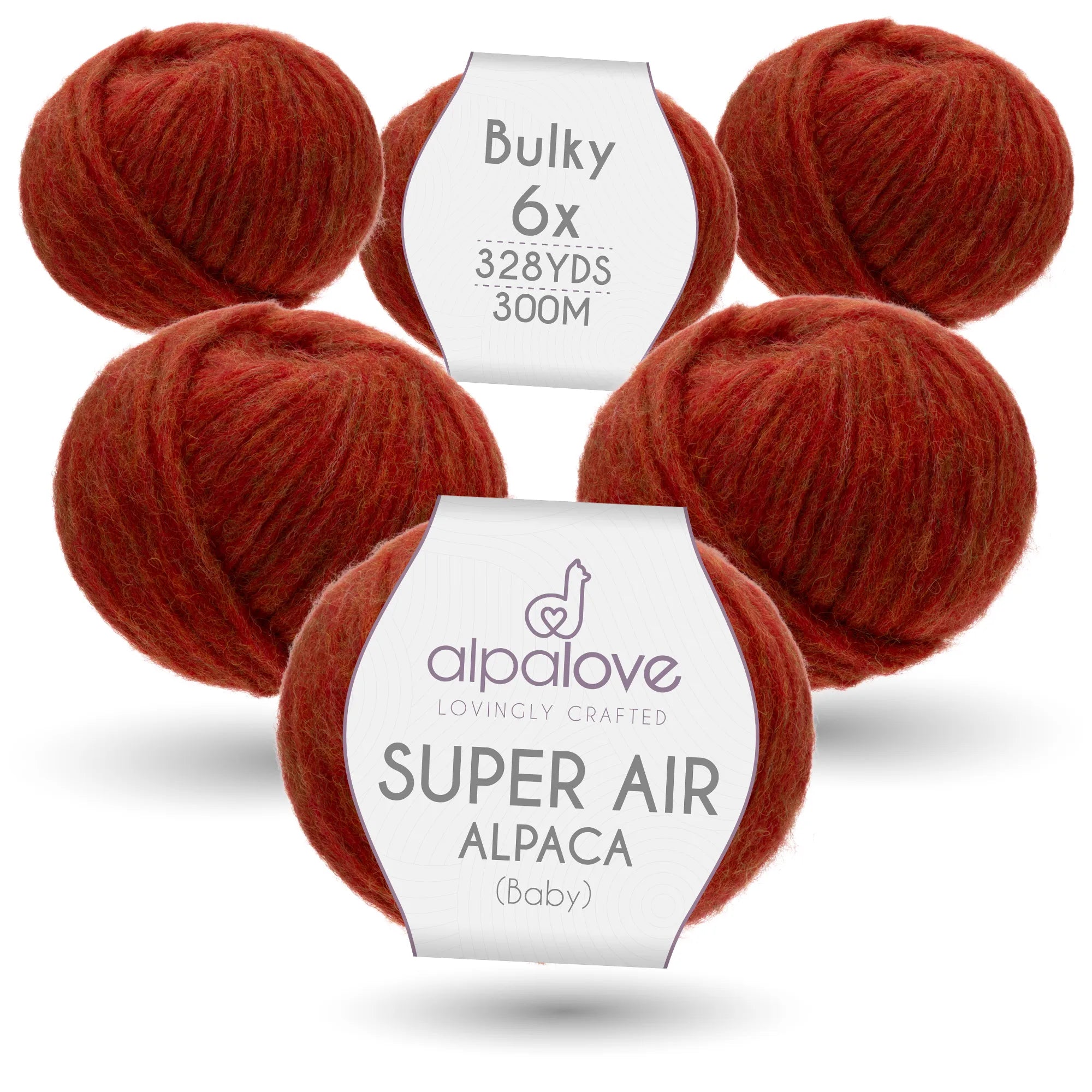 SUPER AIR BULKY Six-Pack Alpaca Yarn Orange