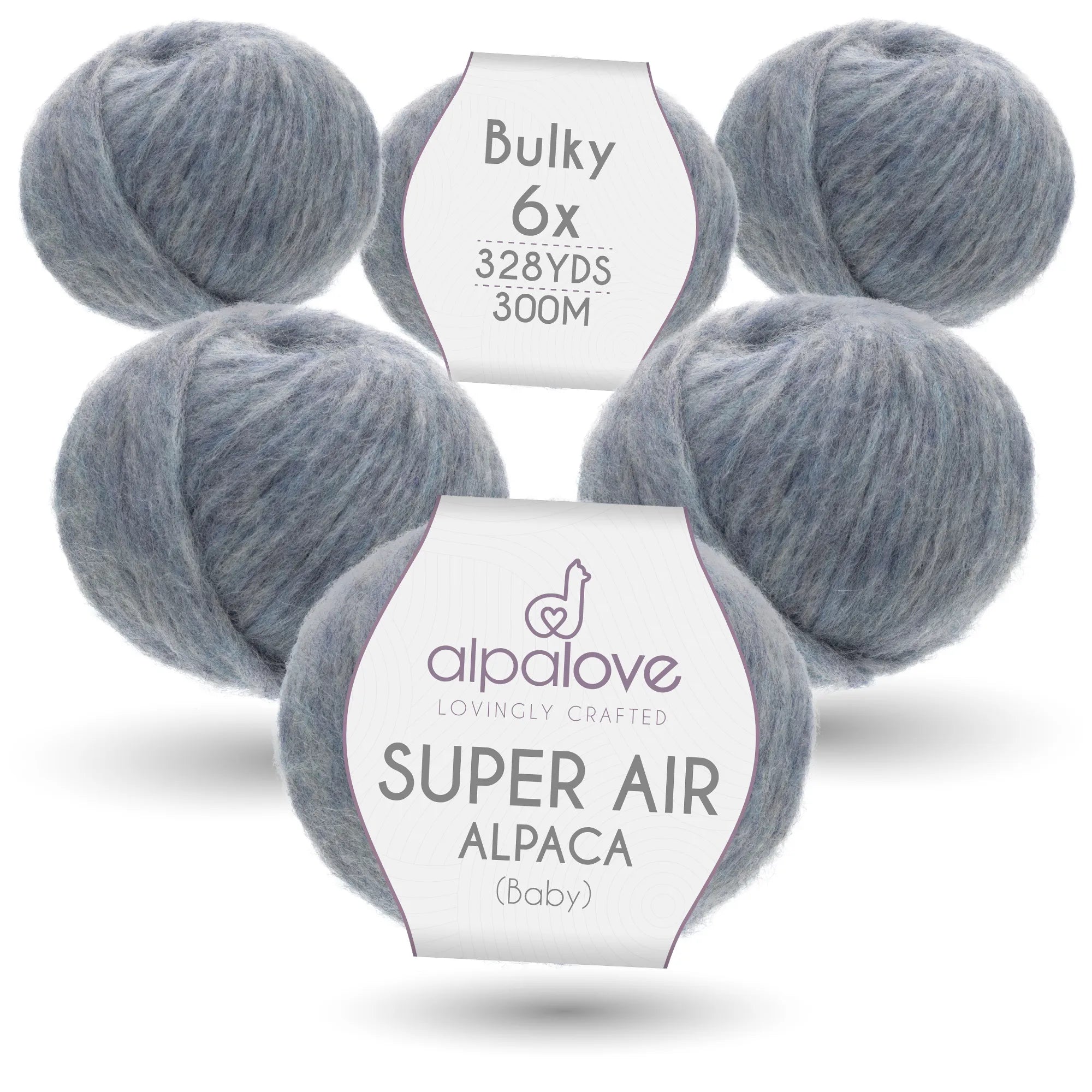 Baby Alpaca Super Air Bulky Yarn — Glacier | ALPALOVE®