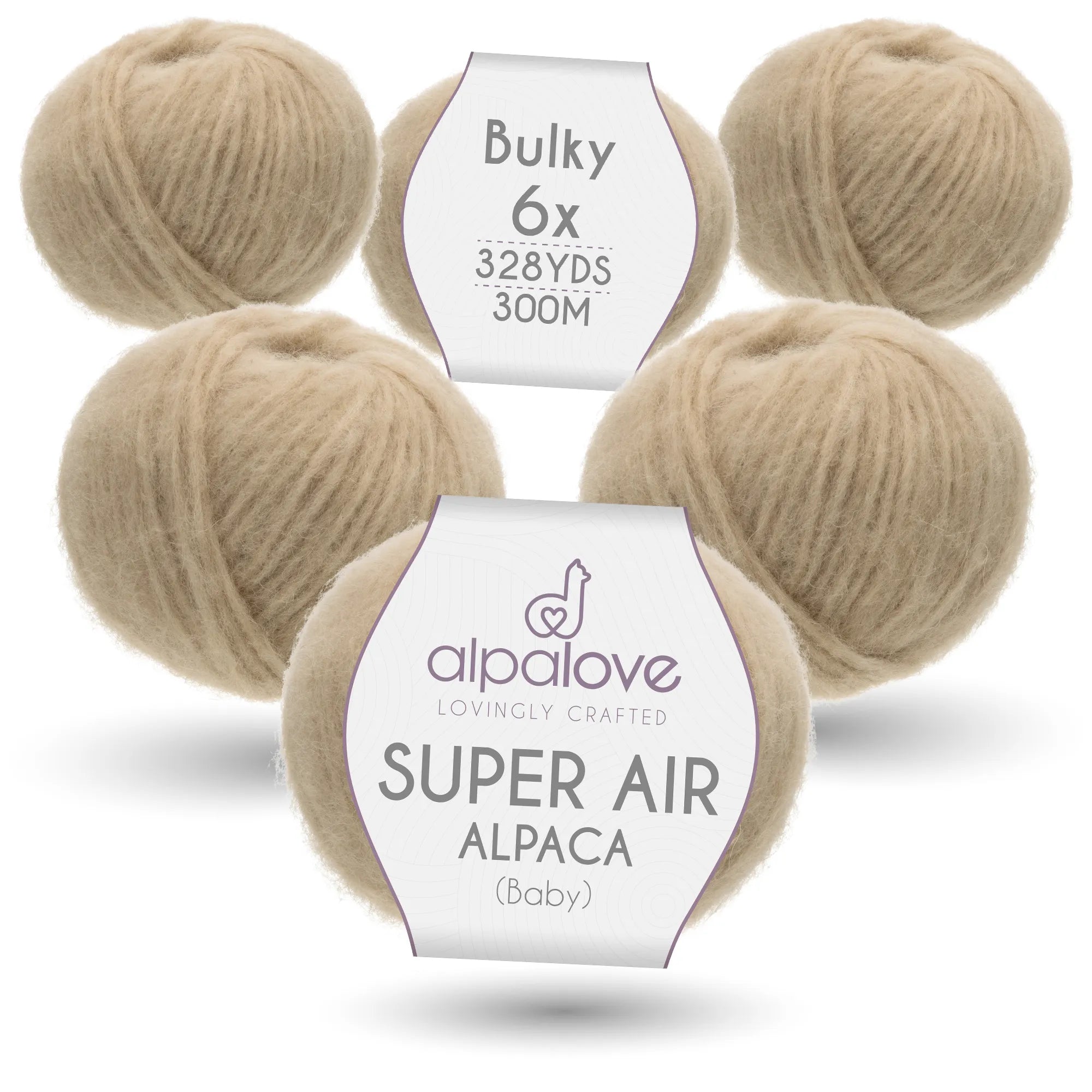 SUPER AIR BULKY Six-Pack Alpaca Yarn Beige