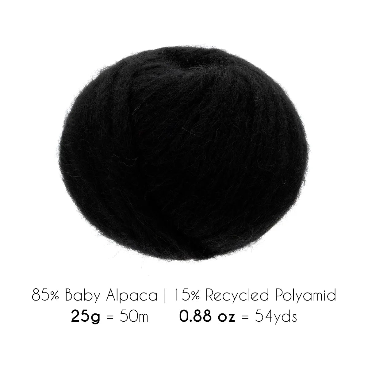 Baby Alpaca Super Air Bulky Yarn — Black | ALPALOVE®