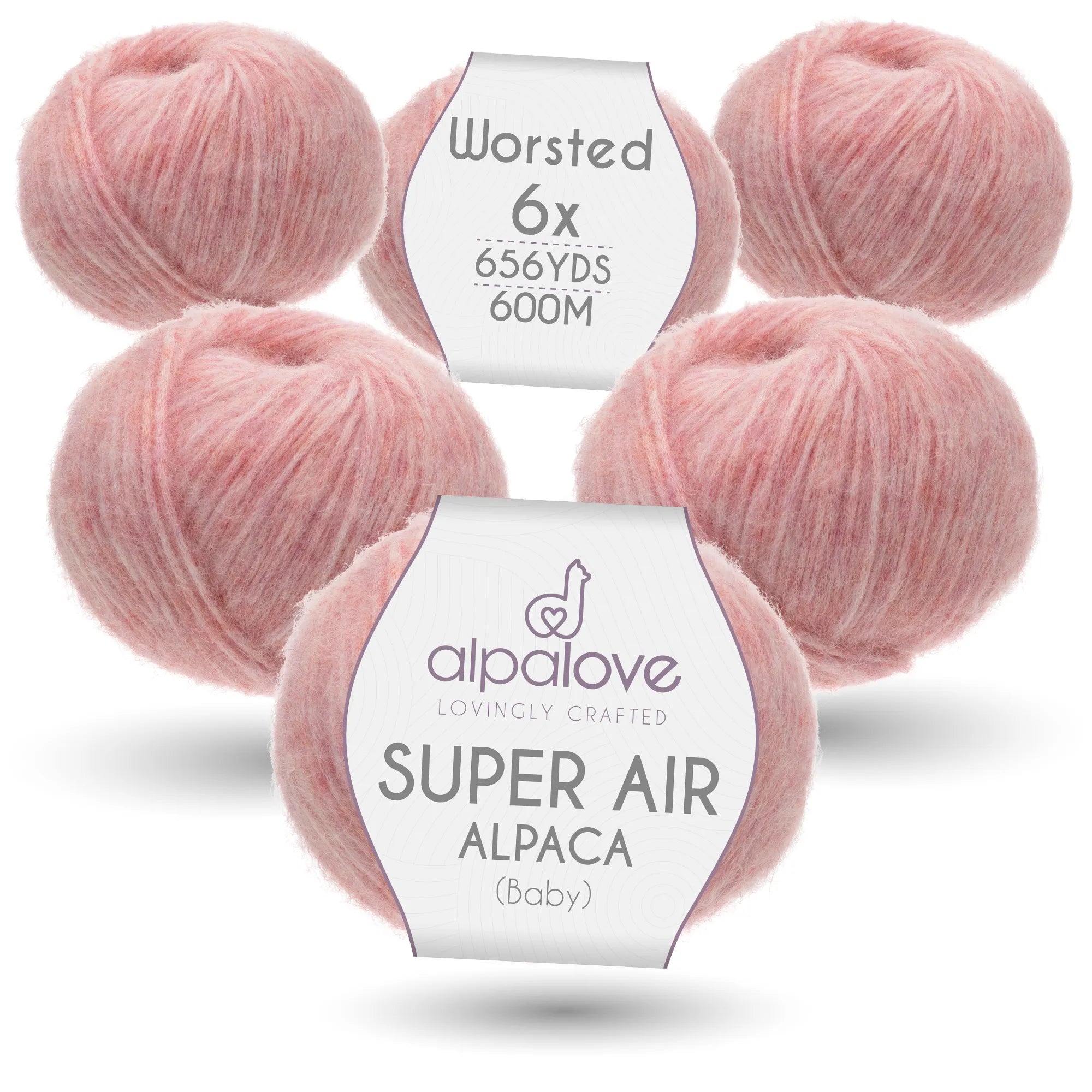 Baby Alpaca Super Air Worsted Yarn — Baby Rose | ALPALOVE®