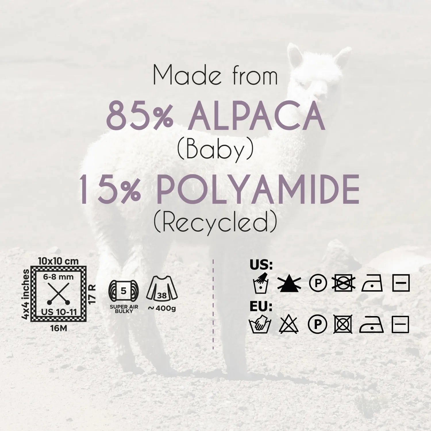 Baby Alpaca Super Air Bulky Yarn — Silver Gray | ALPALOVE®