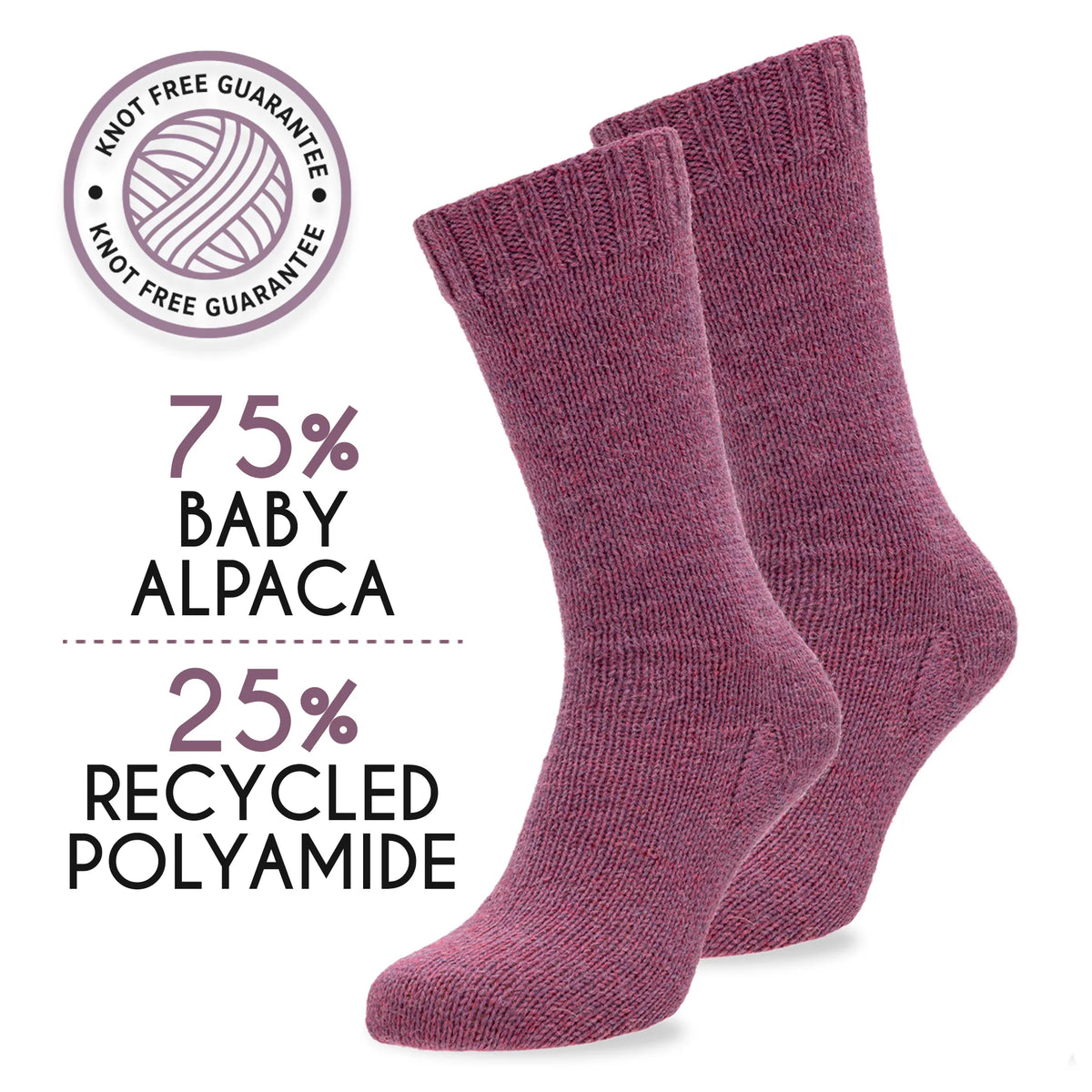 Hand-knit socks in Alpalove Lila baby alpaca sock yarn