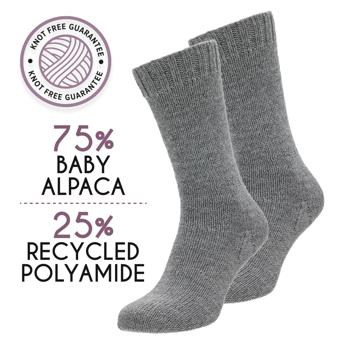 Hand-knit socks in Alpalove Light Gray baby alpaca sock yarn