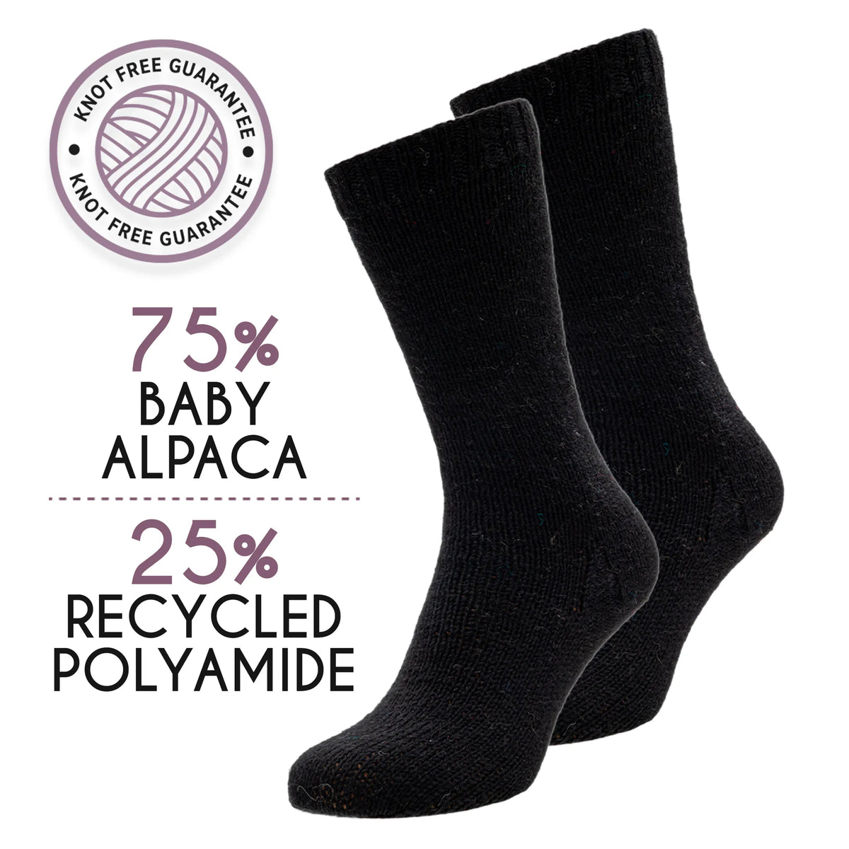 Hand-knit socks in Alpalove Black baby alpaca sock yarn