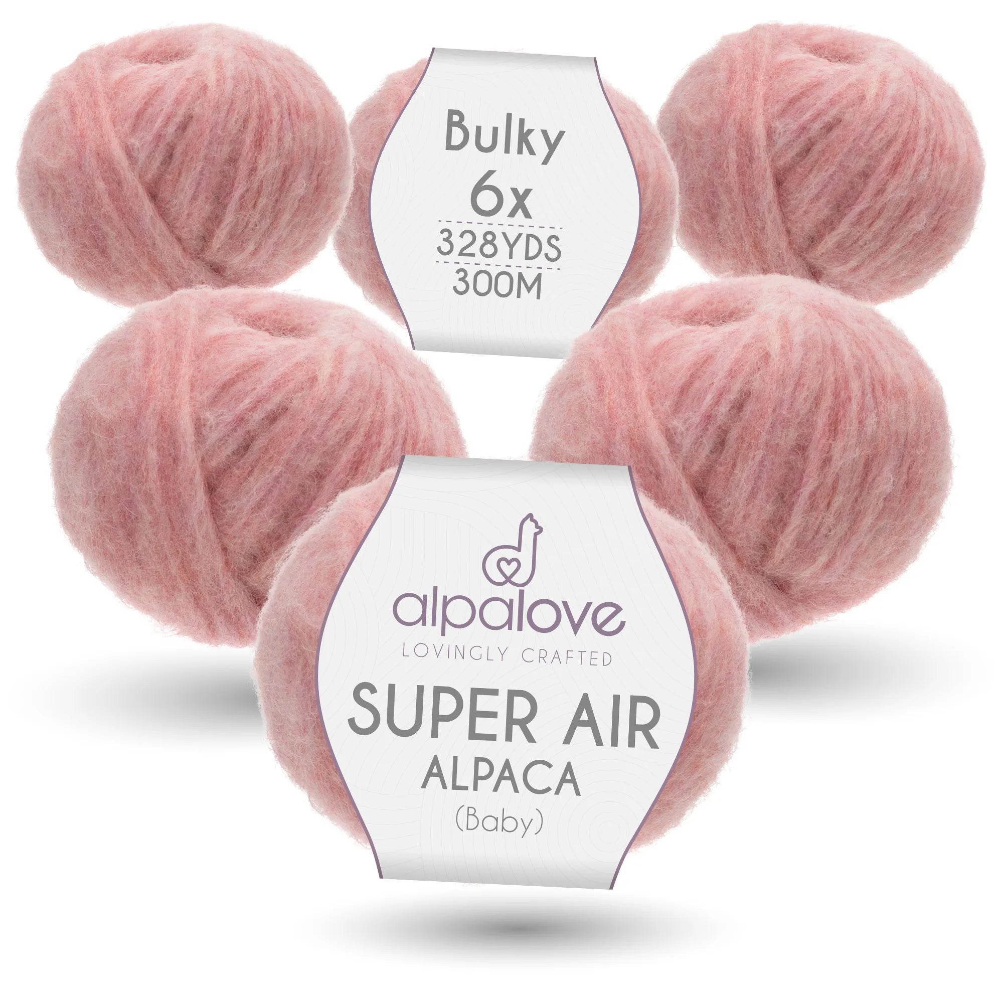 Baby Alpaca Super Air Bulky Yarn — Baby Rose | ALPALOVE®