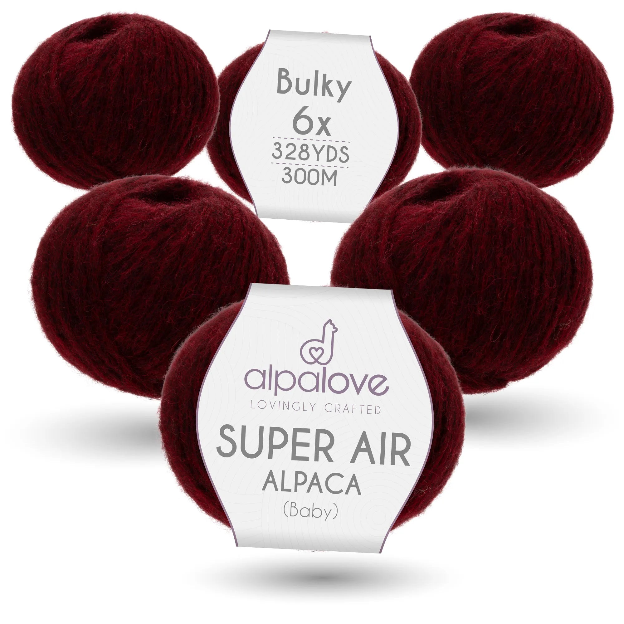 Baby Alpaca Super Air Bulky Yarn — Red Wine | ALPALOVE®