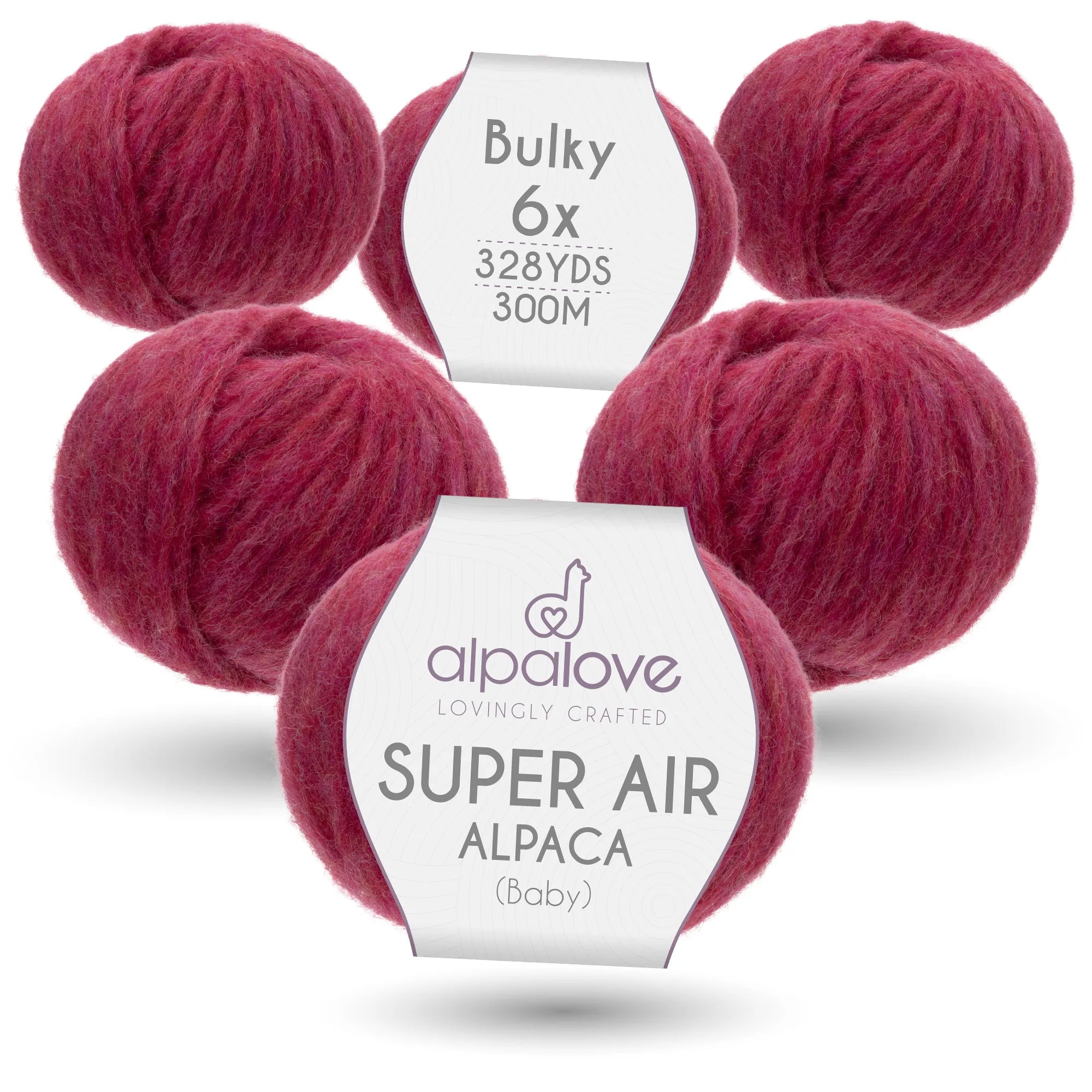 Baby Alpaca Super Air Bulky Yarn — Raspberry Cream | ALPALOVE®