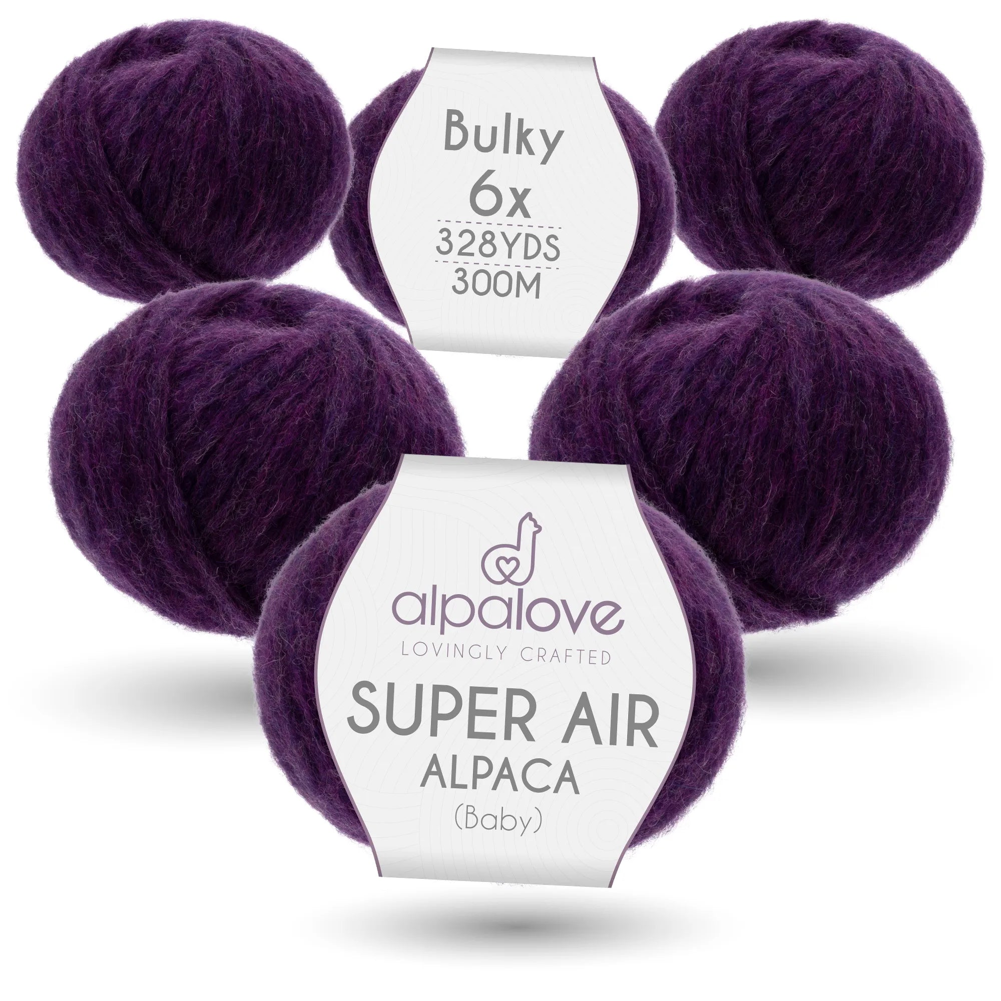 Baby Alpaca Super Air Bulky Yarn — Berry | ALPALOVE®