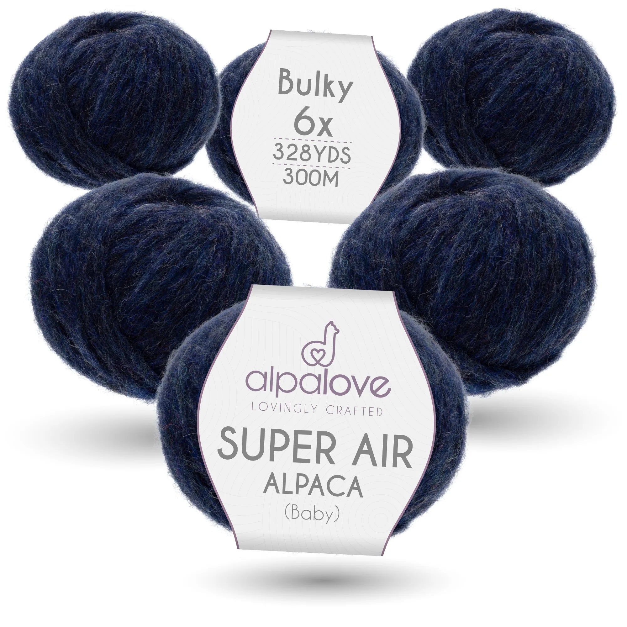 Baby Alpaca Super Air Bulky Yarn — Dark Blue | ALPALOVE®