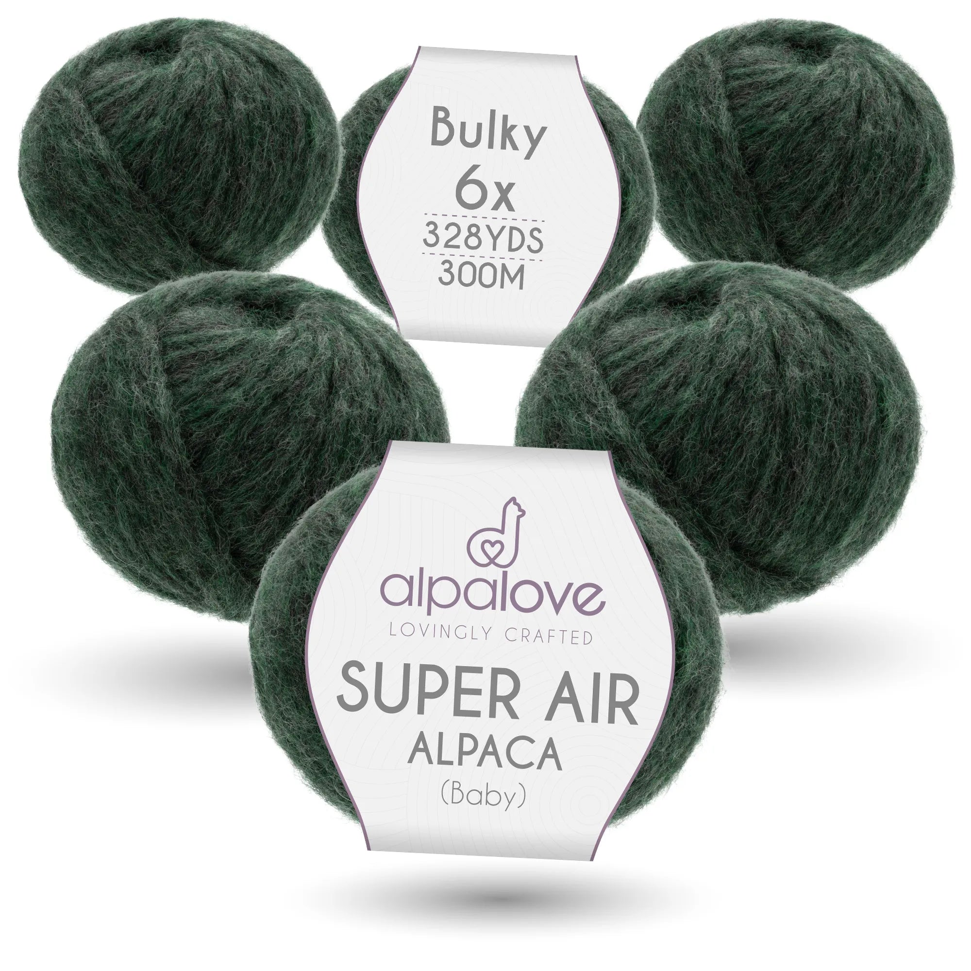 SUPER AIR BULKY Six-Pack Alpaca Yarn BEmerald