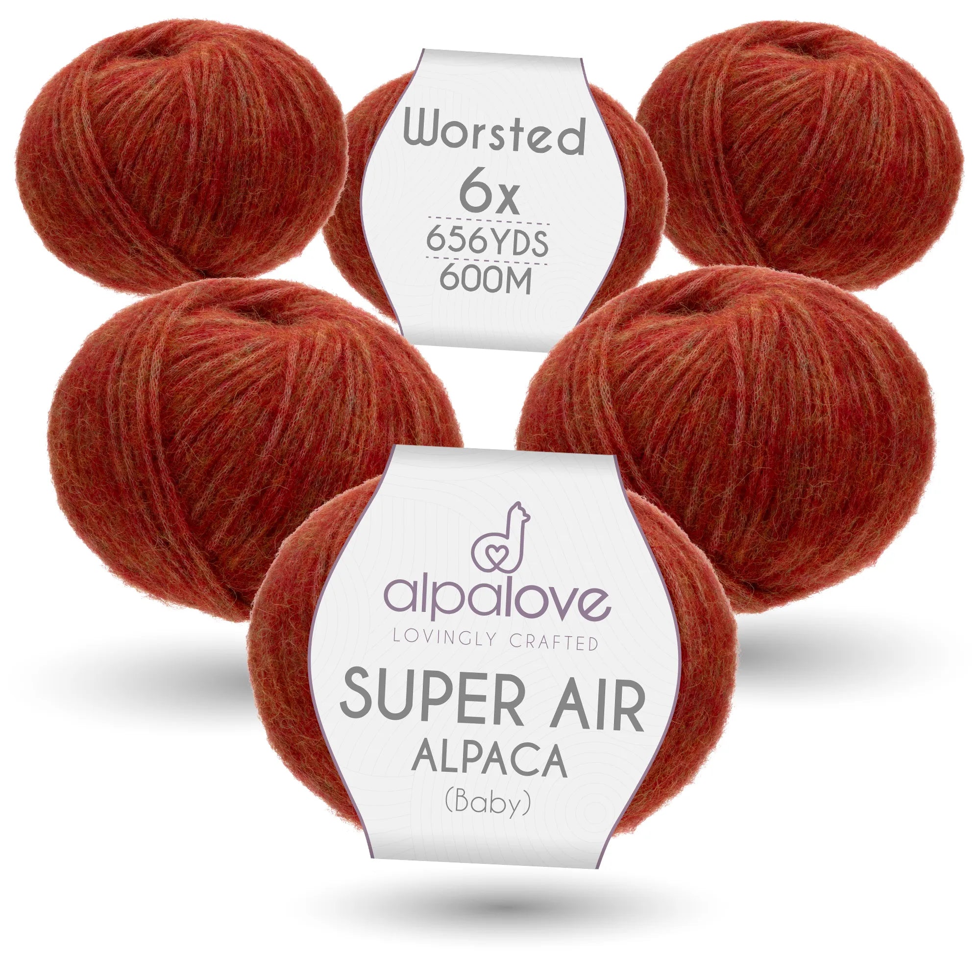 SUPER AIR WORSTED Six-Pack Alpaca Yarn Orange