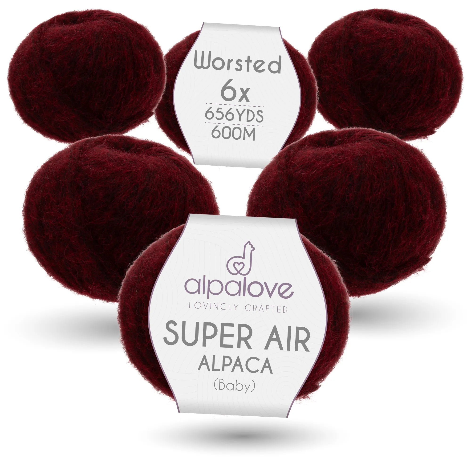 Baby Alpaca Super Air Worsted Yarn — Red Wine | ALPALOVE®