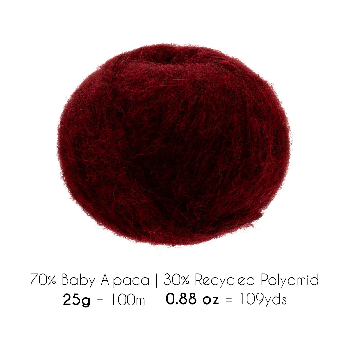 Baby Alpaca Super Air Worsted Yarn — Red Wine | ALPALOVE®