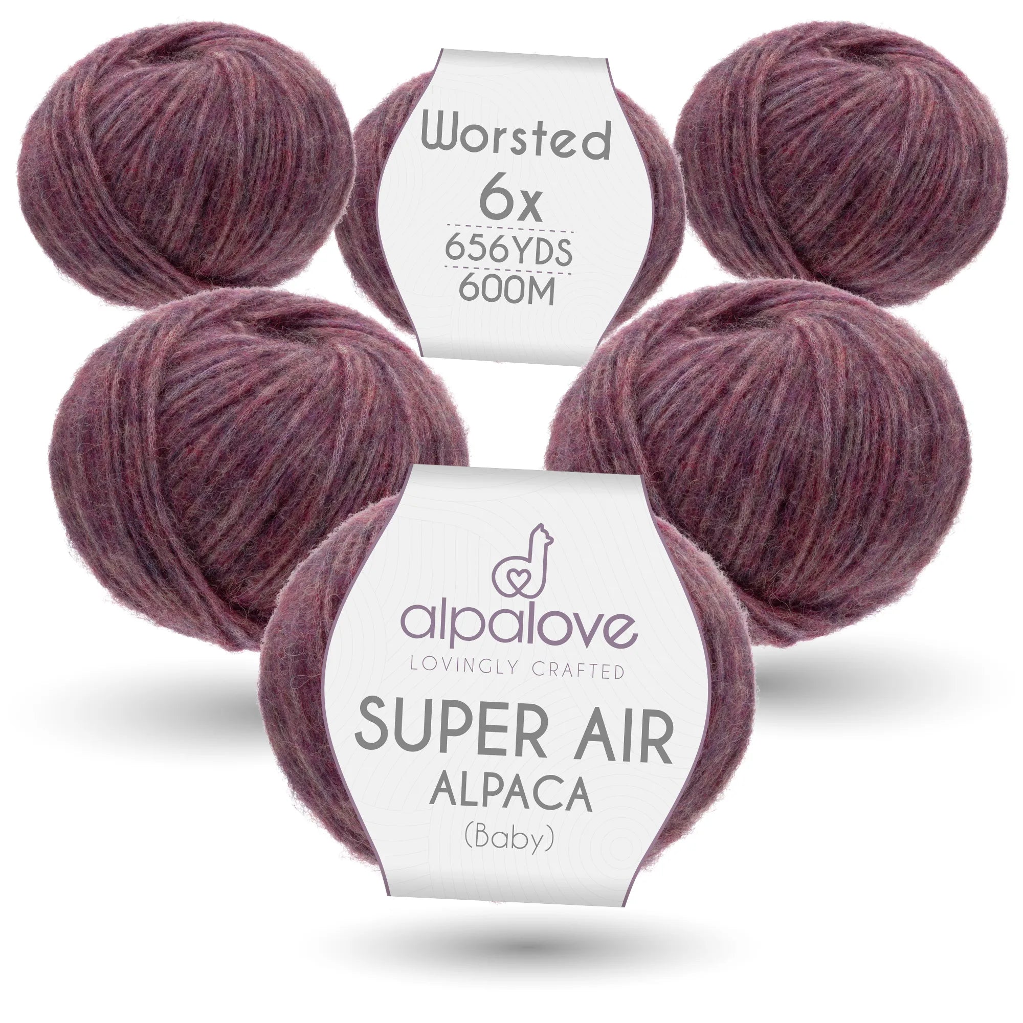 Baby Alpaca Super Air Worsted Yarn — Lila | ALPALOVE®