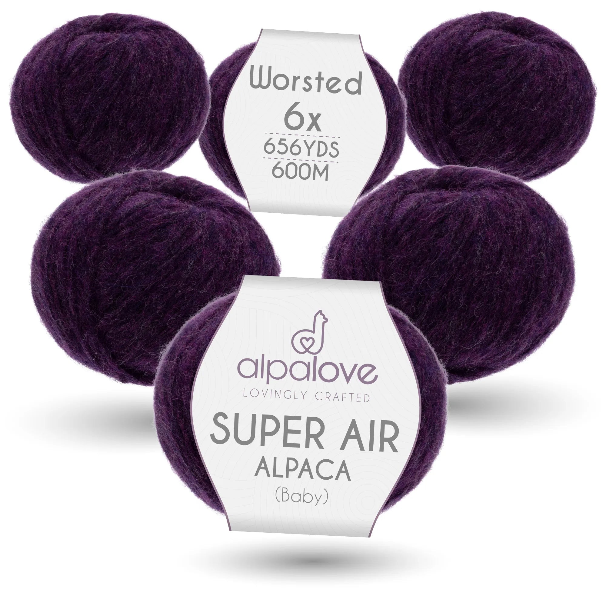 Baby Alpaca Super Air Worsted Yarn — Berry | ALPALOVE®