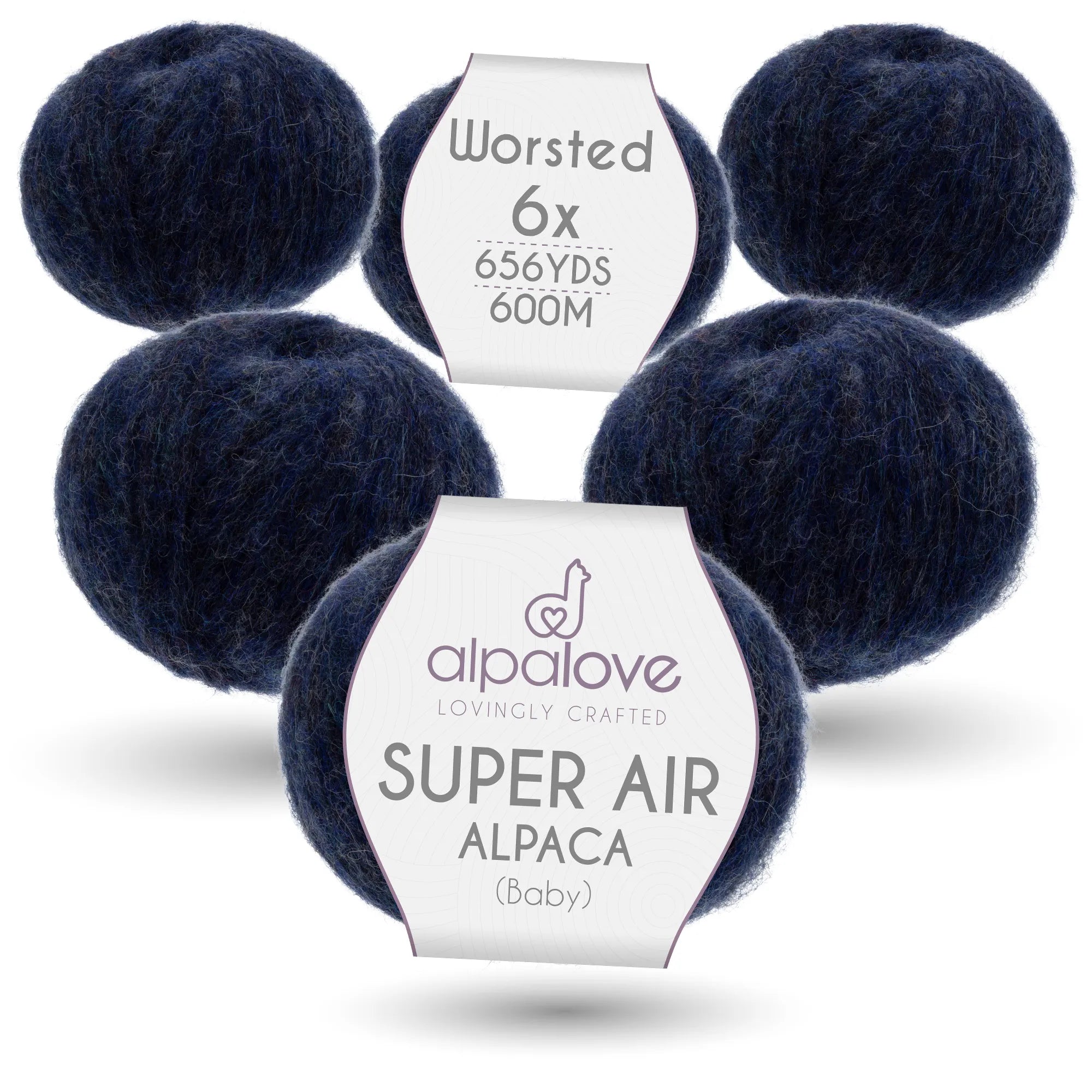 Baby Alpaca Super Air Worsted Yarn — Dark Blue | ALPALOVE®
