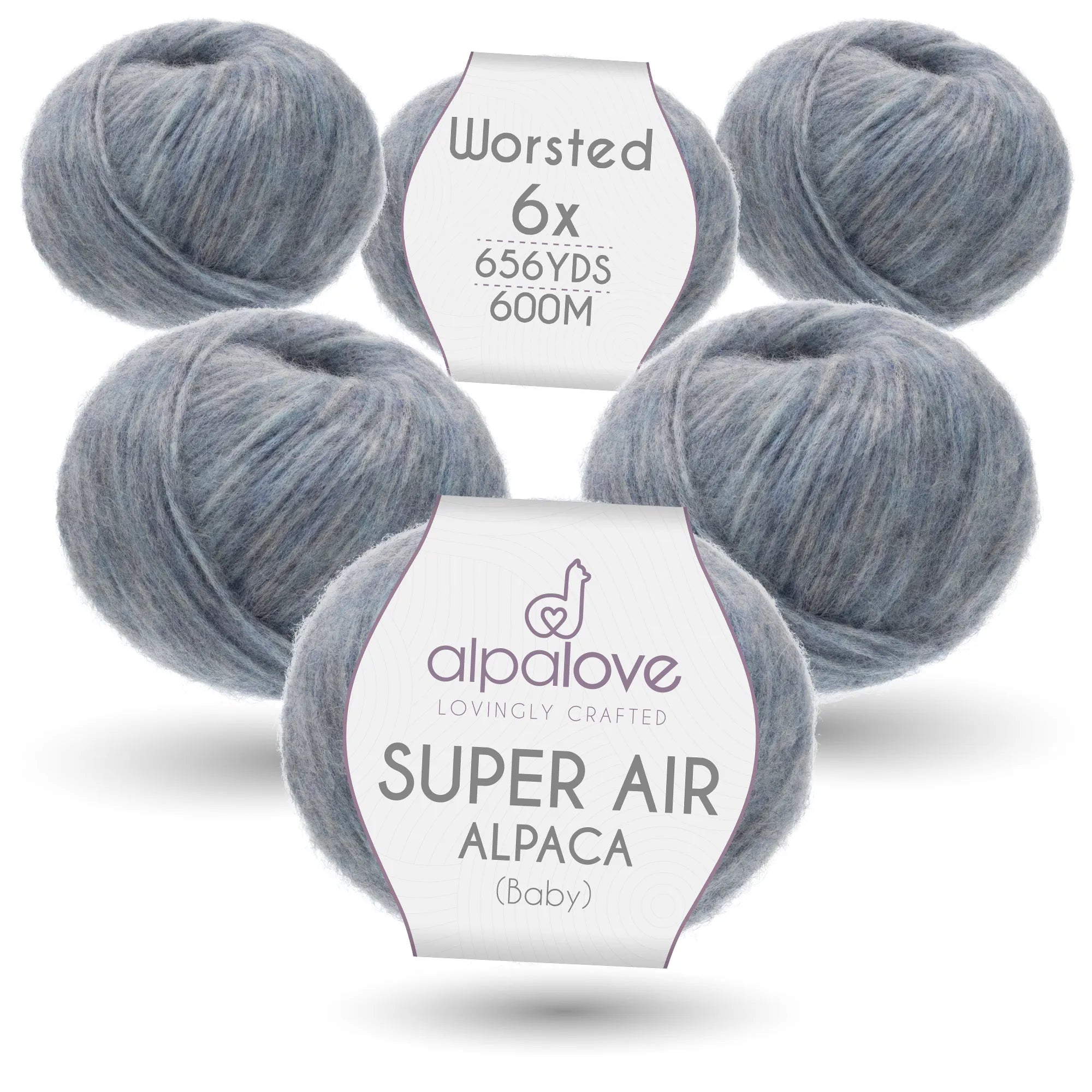 Baby Alpaca Super Air Worsted Yarn — Glacier | ALPALOVE®