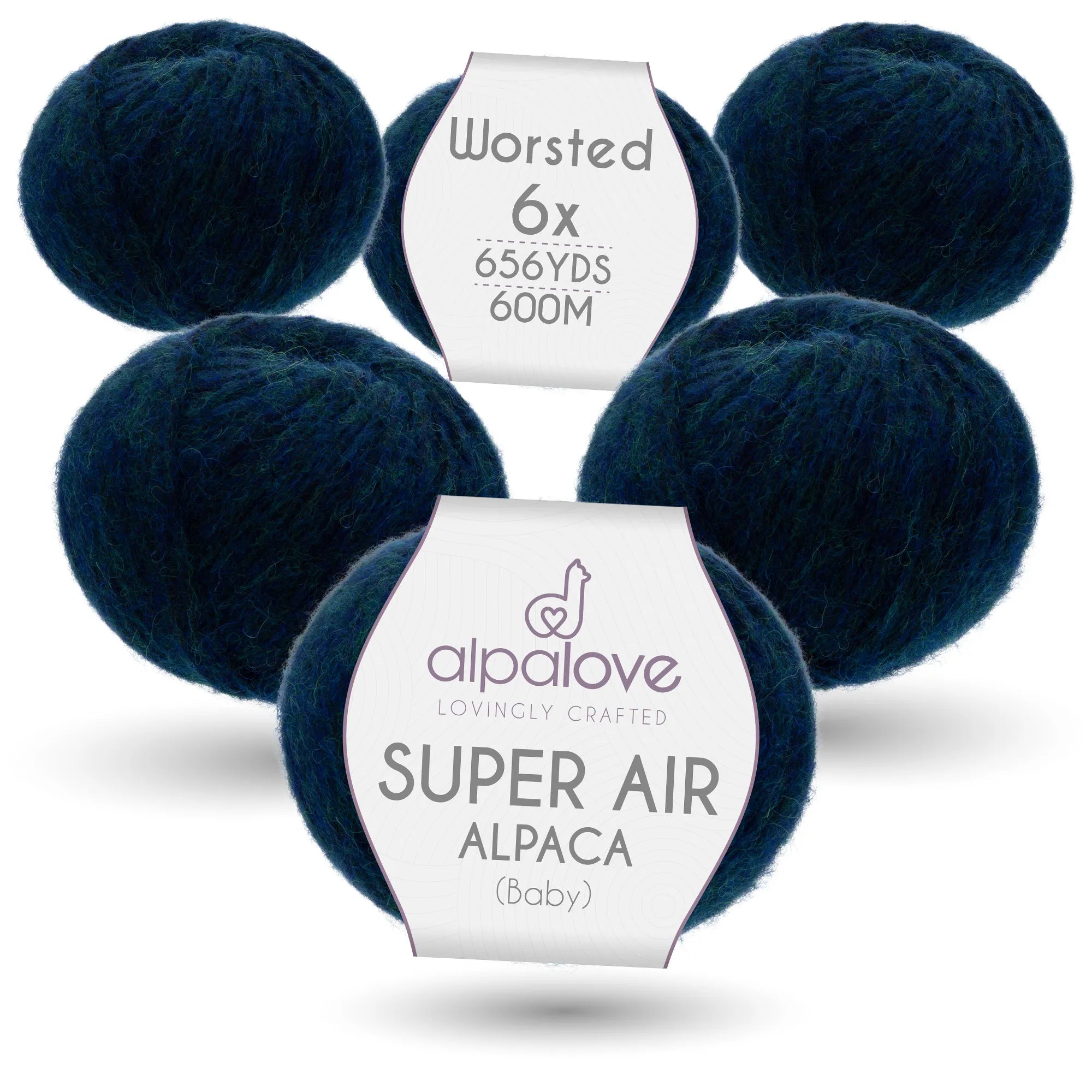 SUPER AIR WORSTED Six-Pack Alpaca Yarn Deep Ocean
