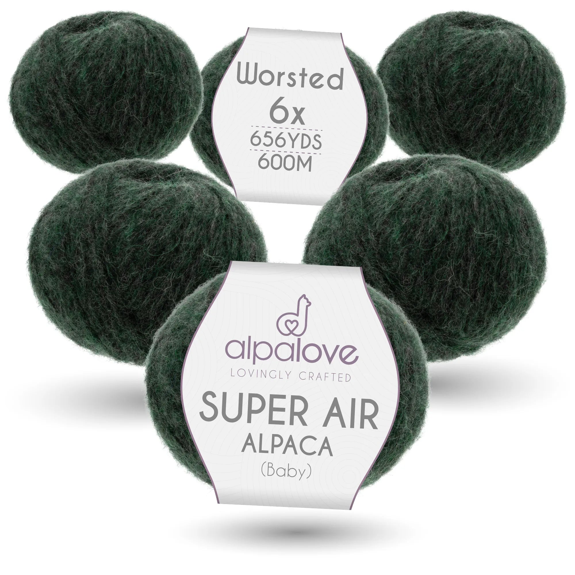SUPER AIR WORSTED Six-Pack Alpaca Yarn Emerald
