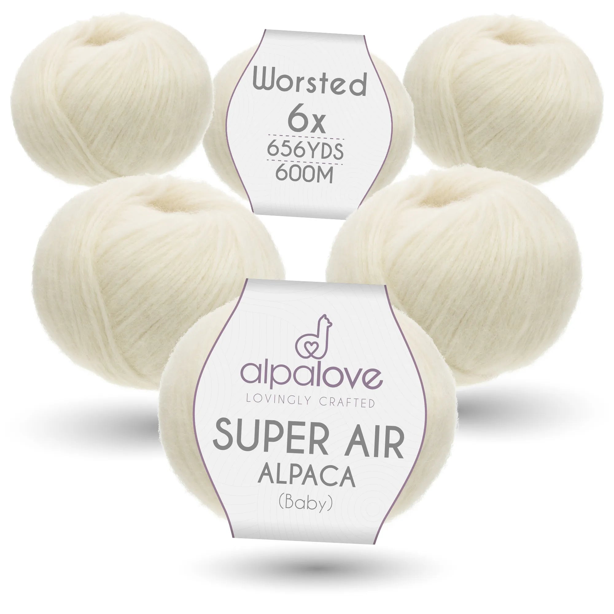 Baby Alpaca Super Air Worsted Yarn — Ecru | ALPALOVE®
