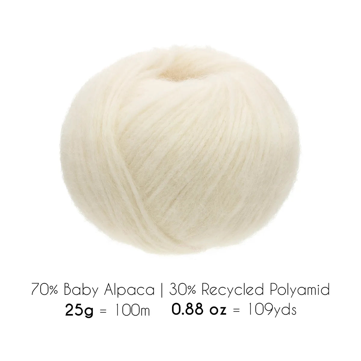 Baby Alpaca Super Air Worsted Yarn — Ecru | ALPALOVE®