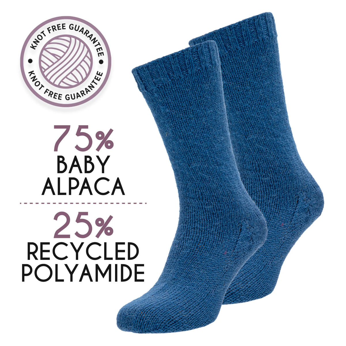 Hand-knit socks in Alpalove Blue Jean baby alpaca sock yarn