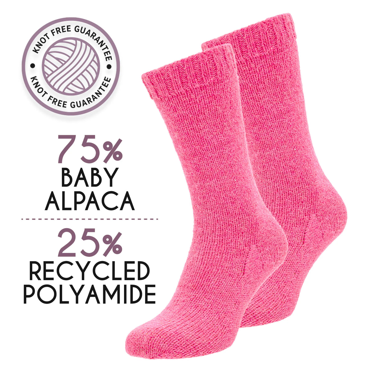 Hand-knit socks in Alpalove Raspberry Cream baby alpaca sock yarn