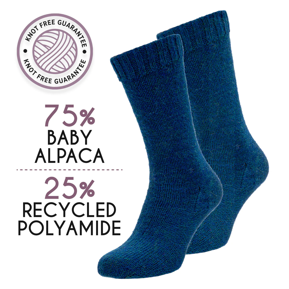 Hand-knit socks in Alpalove Deep Ocean baby alpaca sock yarn