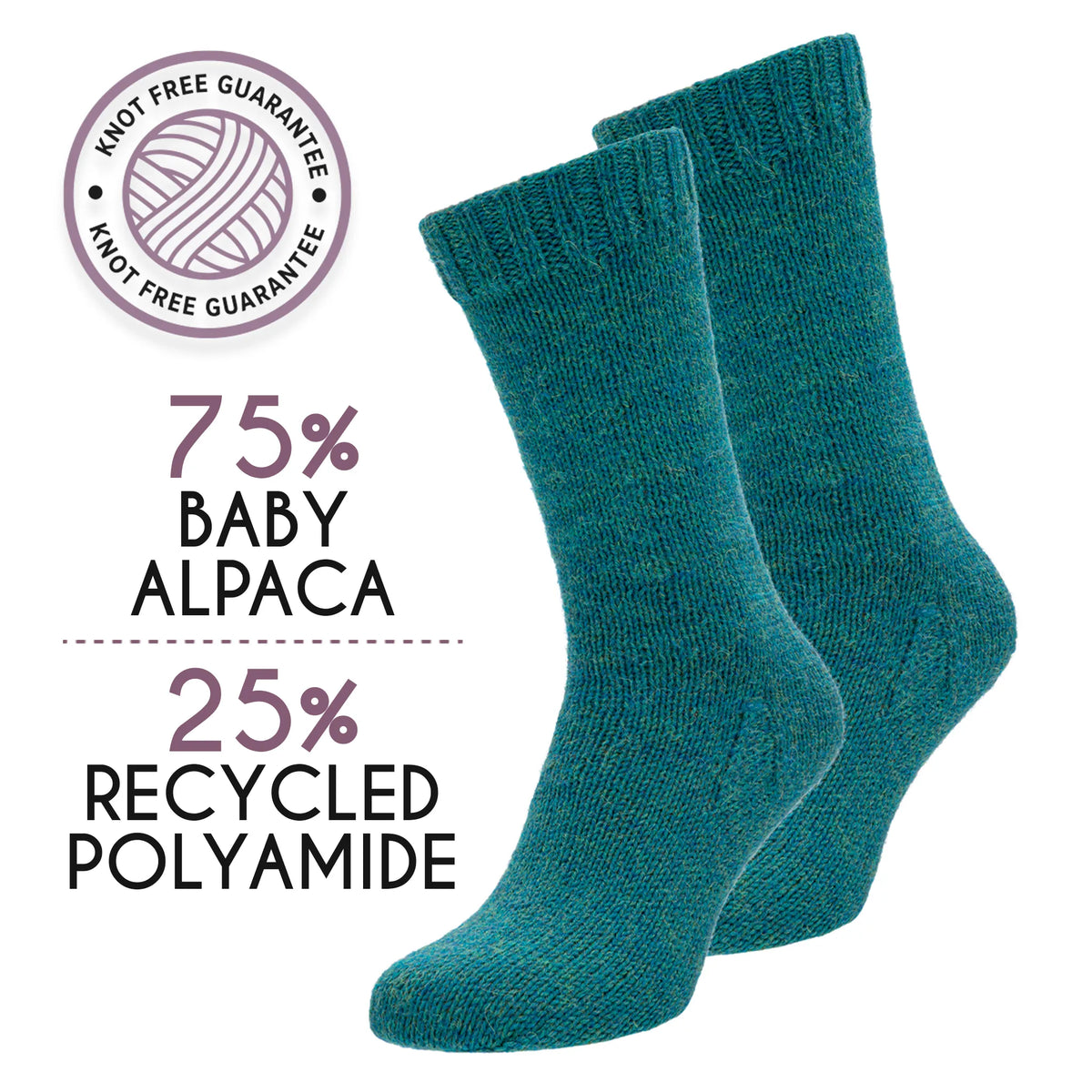 Hand-knit socks in Alpalove Blue Green baby alpaca sock yarn
