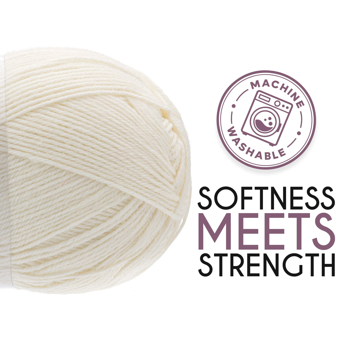 Ball of Alpalove Ecru sock yarn, fingering weight, 459 yd per ball